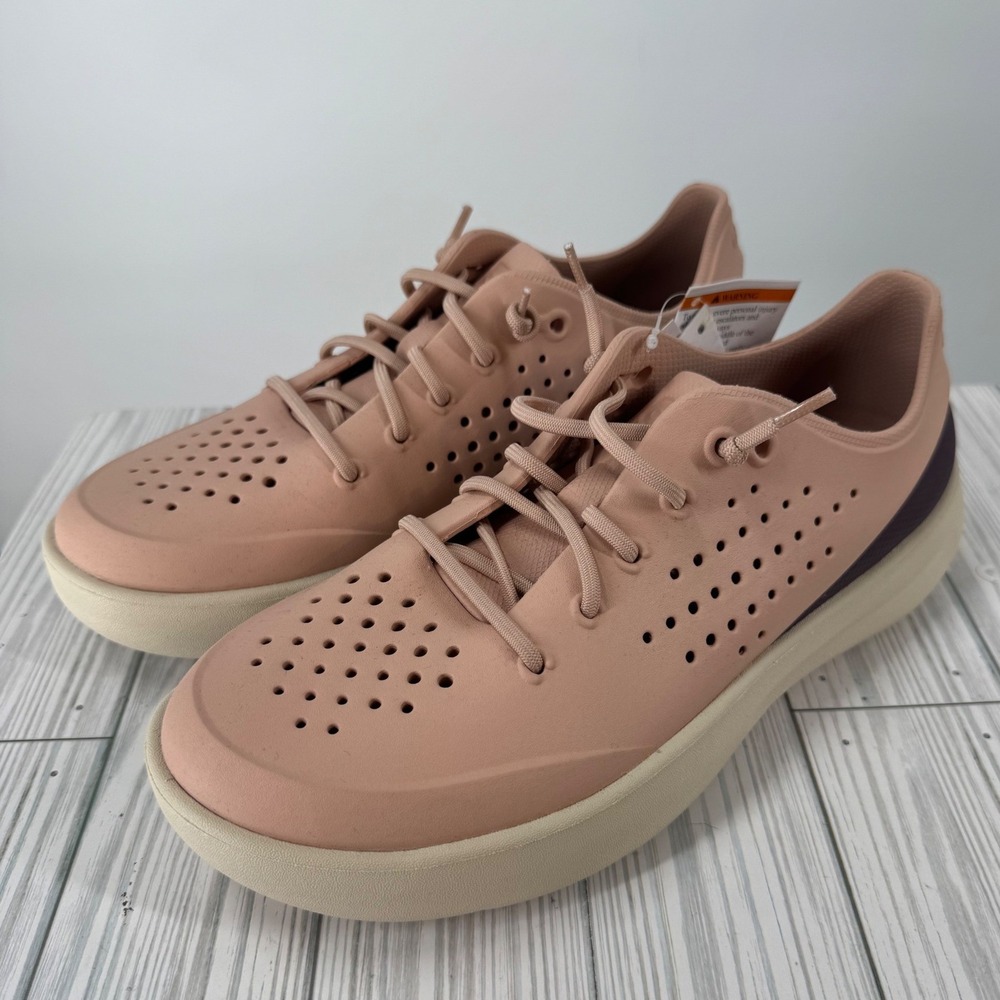 Crocs In Motion Heel‎ Block Pacer Women 11 Pink Purple Slip On Literide Sneakers